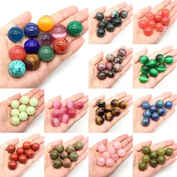 20mm Natural Stone Round Ball Amethyst Rose Quartz Non-Porous Gems Beads Crystal Sphere for Jewelry Making DIY Necklace Bracelet