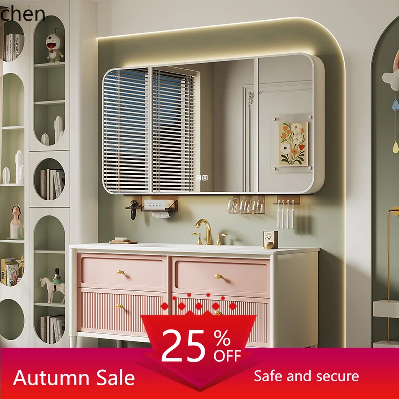 

Oak Floor-to-ceiling Bathroomt Combination Toilet Washbasin t Washbasin Cabinet Bathroom Cabinet