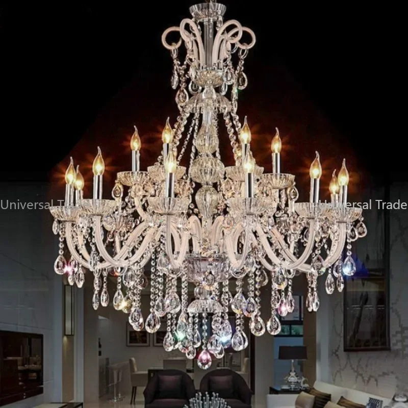 

Long Chandelier Modern Crystal Chandeliers Livingroom Bedroom Indoor Lamp K9 Crystal Lustre Ceiling Chandelier LED Lights