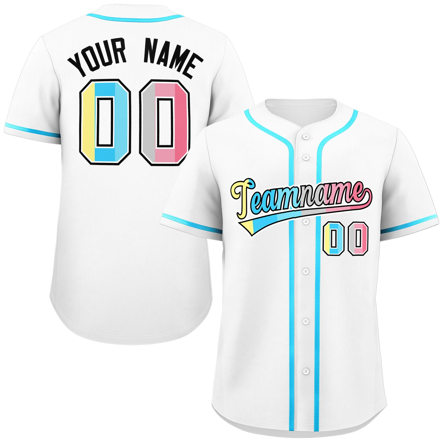 

Customizable Baseball Jersey Spirit Team Uniform Print Personal Name Number Stripe Sportswear Baseball T-shirt For Men And Women