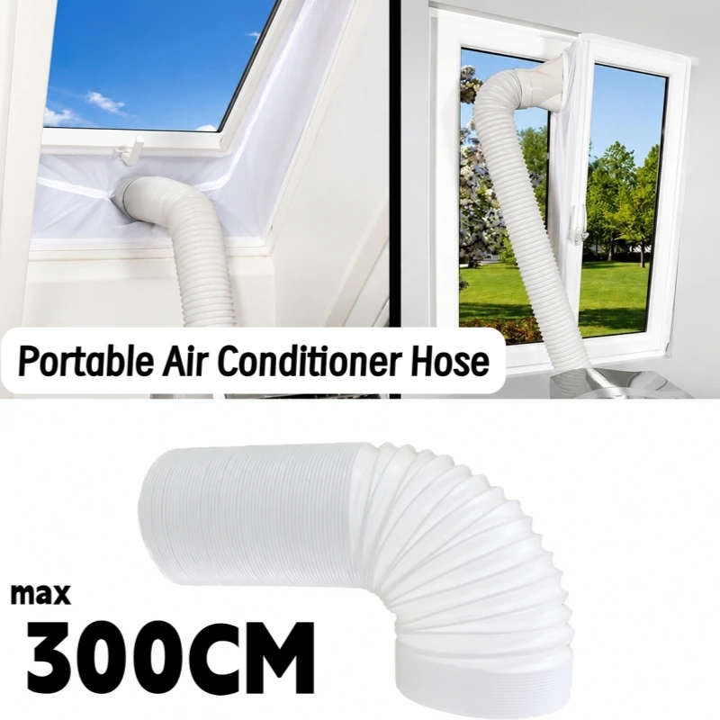 Universal Flexible Exhaust Hose for Portable Air Conditioner AC Vent Pipe Replacement Tube with Anti Clockwise Thread Connector