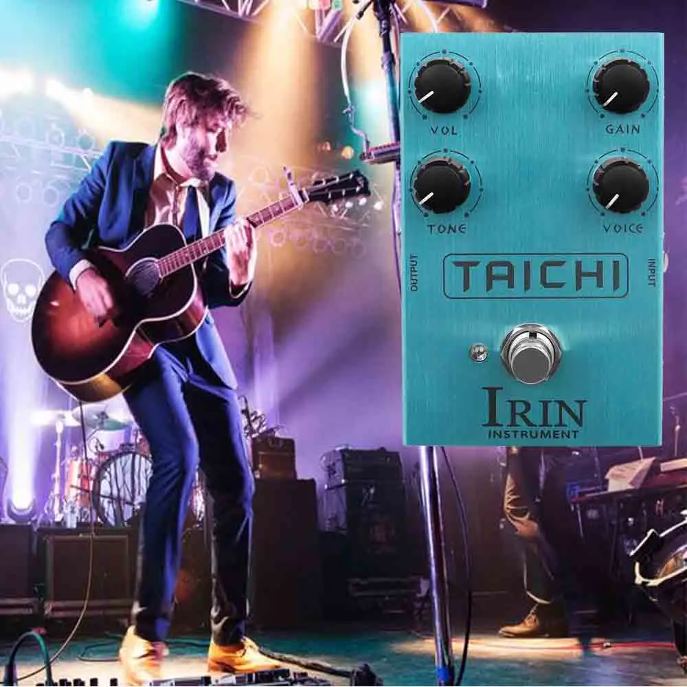 

IRIN Electric Guitar Effect Pedal TAICHI Low Gain Overdrive OD Amp Sound VOICE Knob Controls Different EQ Frequency Band Tools
