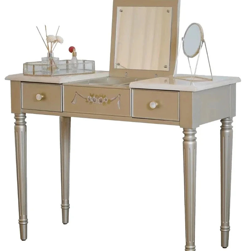 

American solid wood dresser bedroom dressing table modern simple dressing table small apartment mini Internet celebrity dres