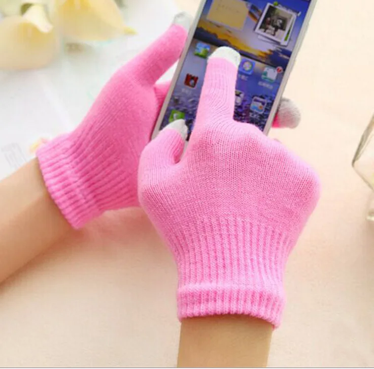 Winter Touch Screen Gloves Soft Mittens Full Finger Gloves Men Women Keep Warm Thicken Gloves Knit Fluffy Plush Cycling Gloves