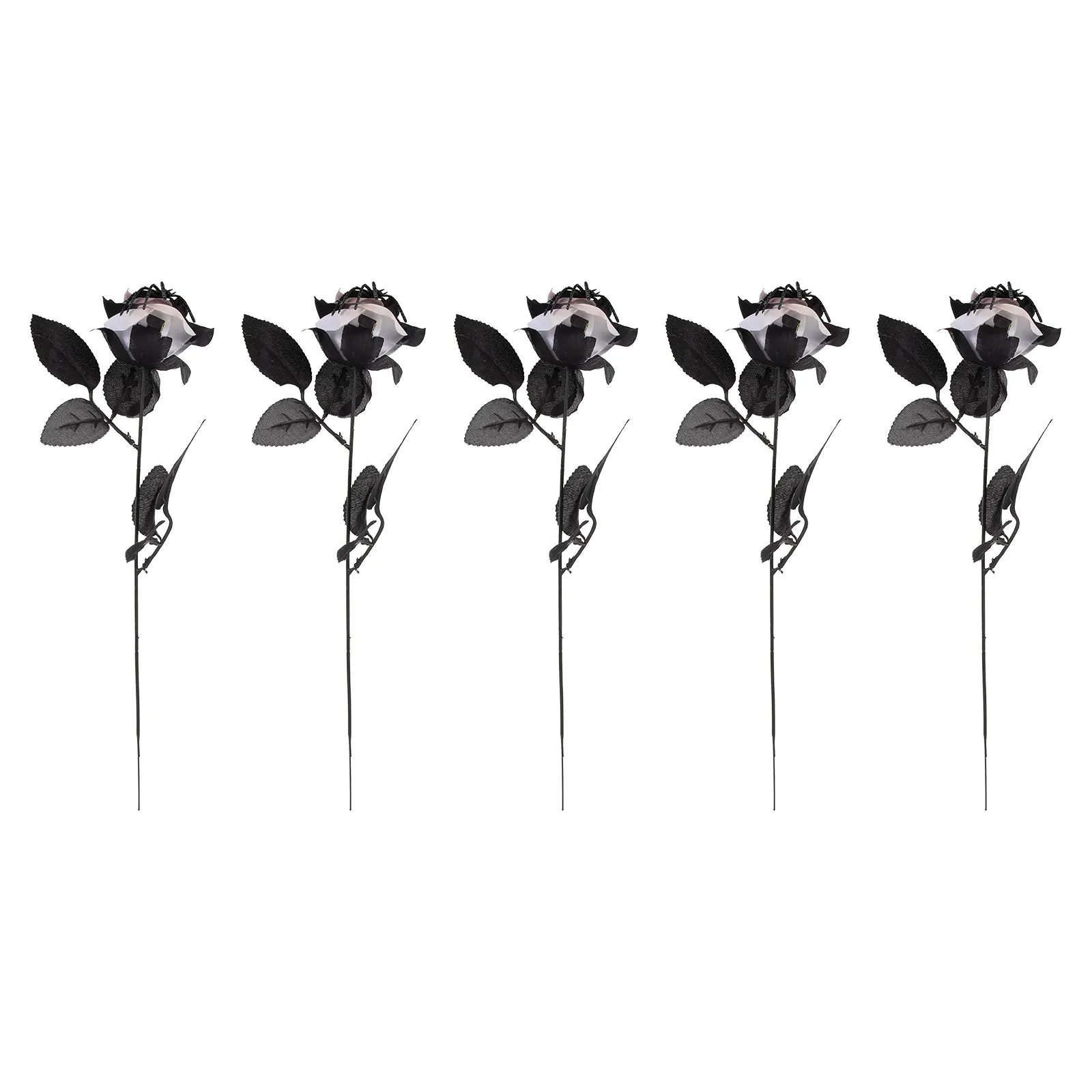 

5 Pcs Spooky Artificial Flower Decoration Fake Flowers Halloween Rose Branch Plastic