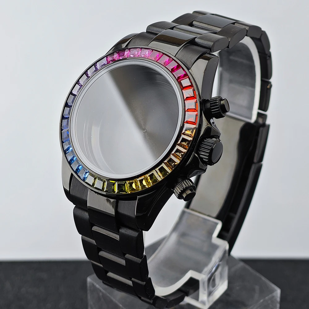 Imagem -02 - Mens Ver Metal Ver Case Fits 20 mm Strap Ver Box Fits Movimento Vk63 Acessórios 39.3 mm