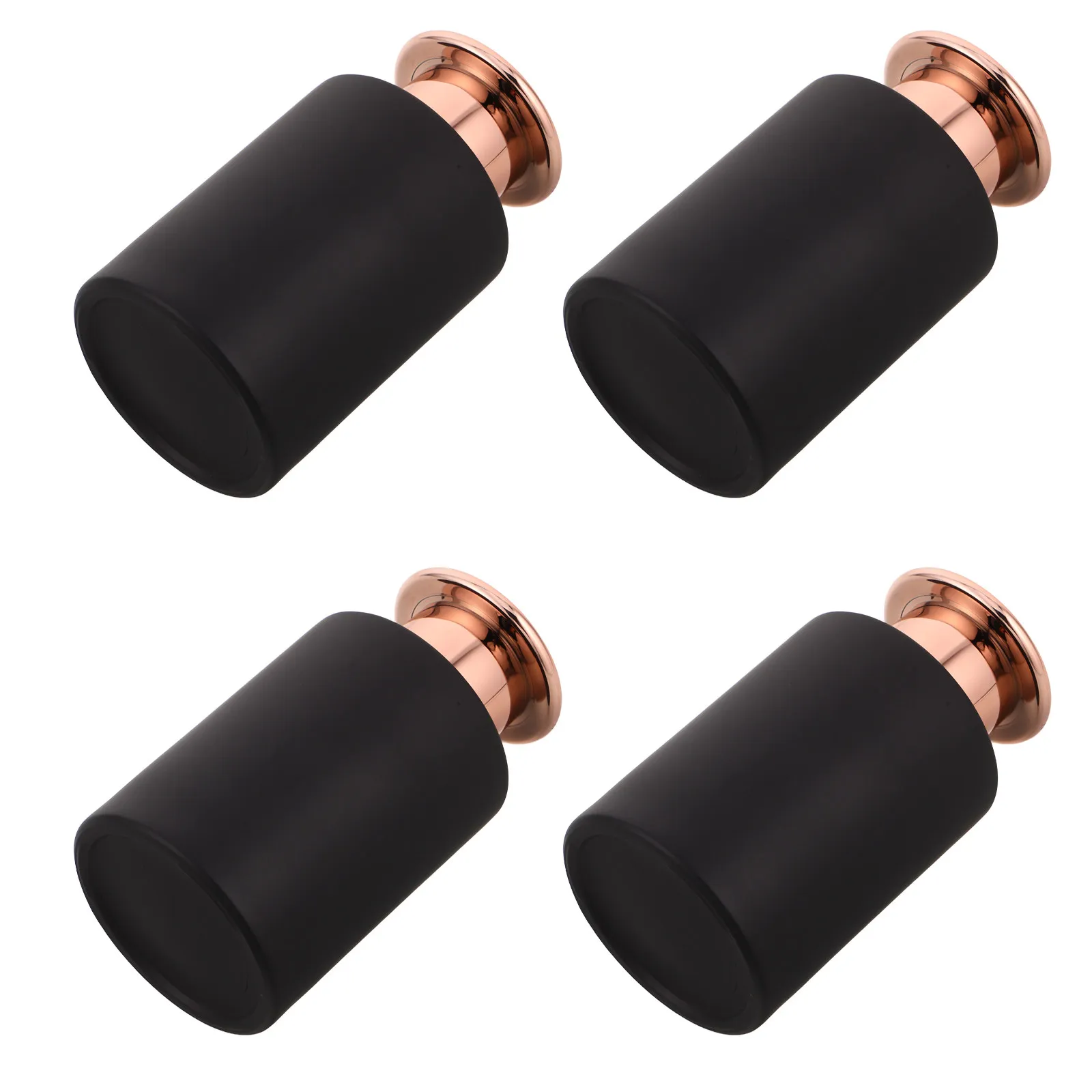 4pcs-glass-diffuser-bottles-black-matte-mushroom-lid-cylindrical-empty-refillable-aromatherapy-oil-containers-diy-essential-oil
