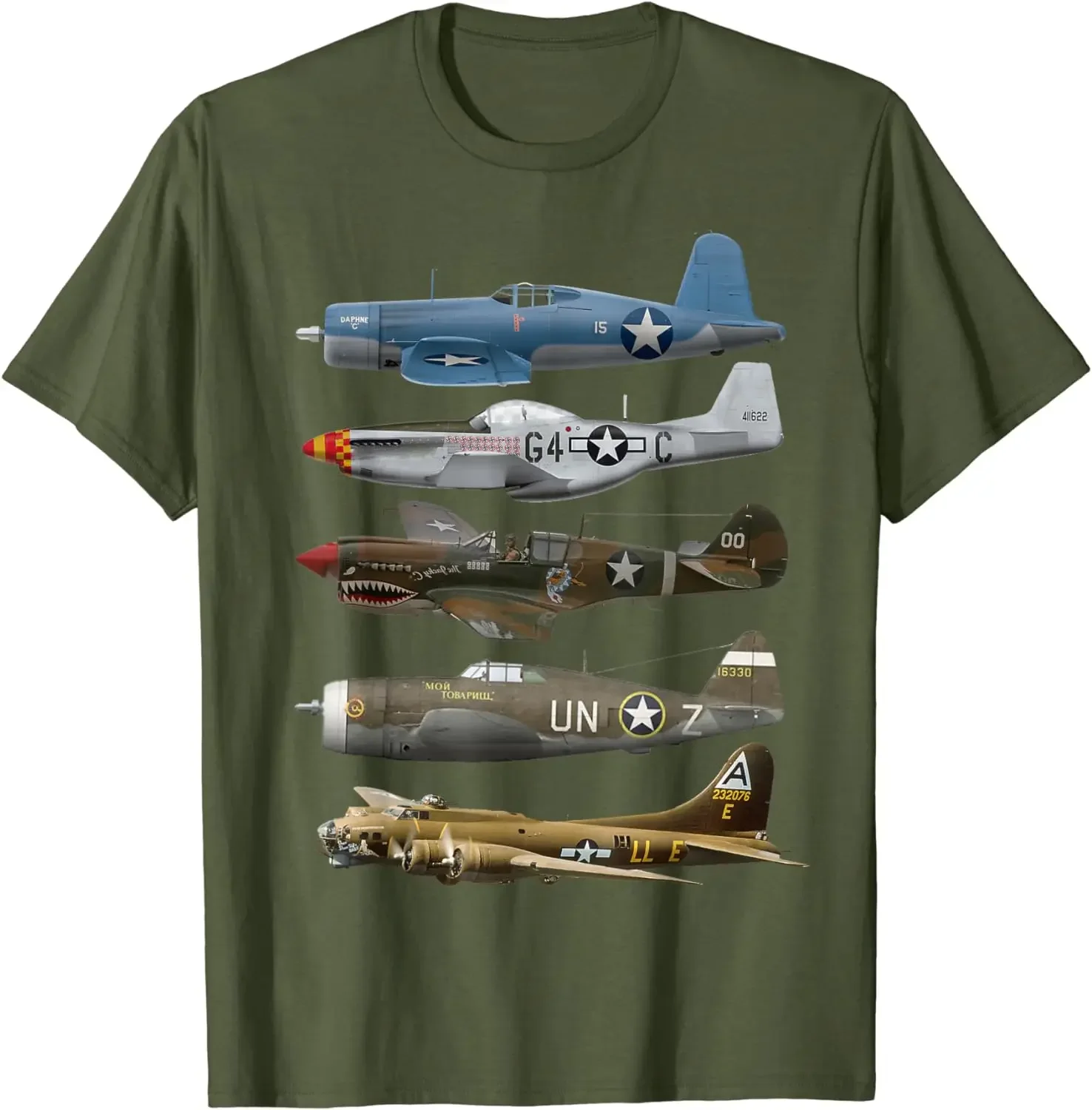 

WW2 Warplanes B-17 P51 Mustang F4U Corsair P40 Warhawk футболка с коротким рукавом Повседневная рубашка из 100% хлопка