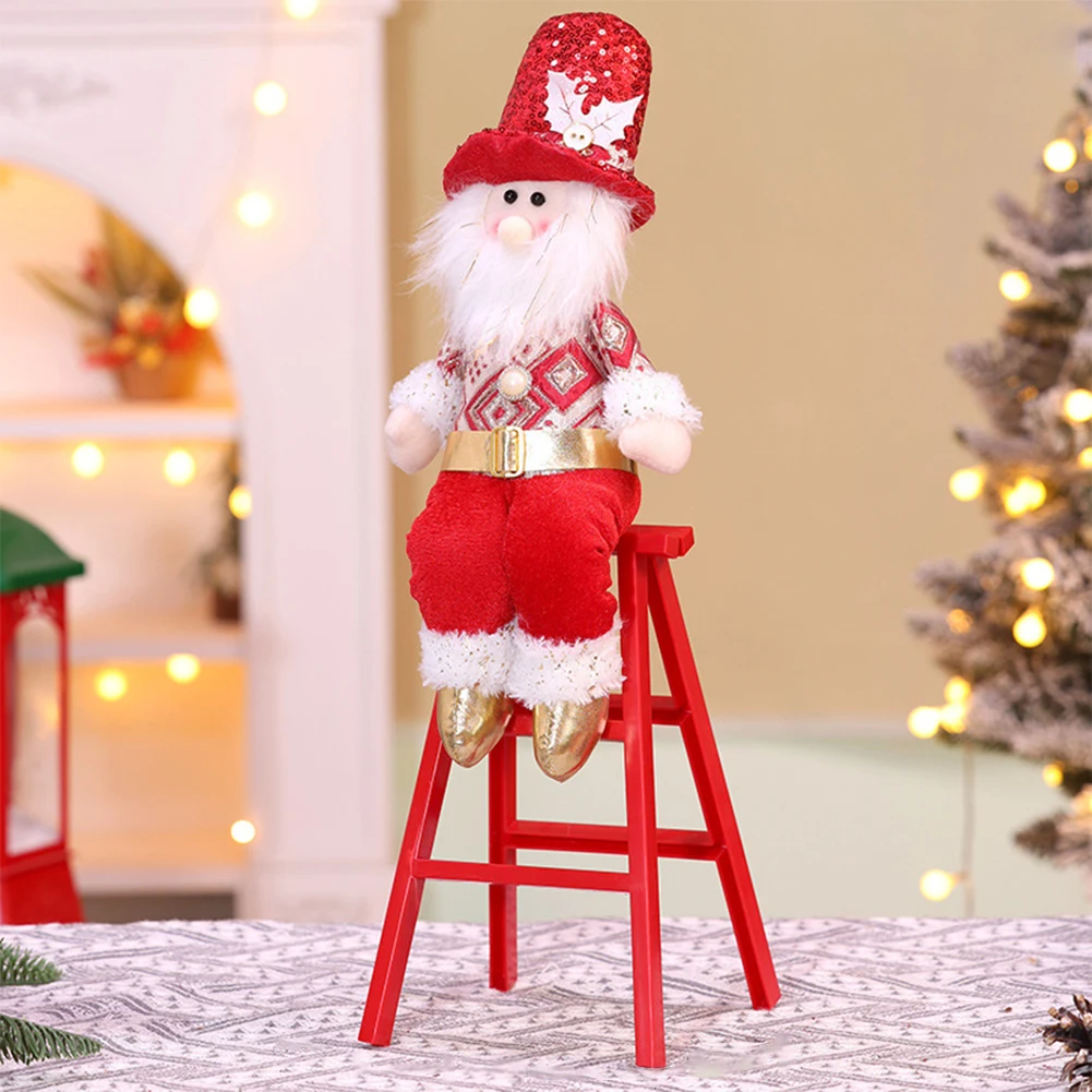 دمية رجل الثلج سانتا كلوز لعيد الميلاد، زينة رجل الثلج المحشوة لتزيين المنزل في عطلة الشتاء #4