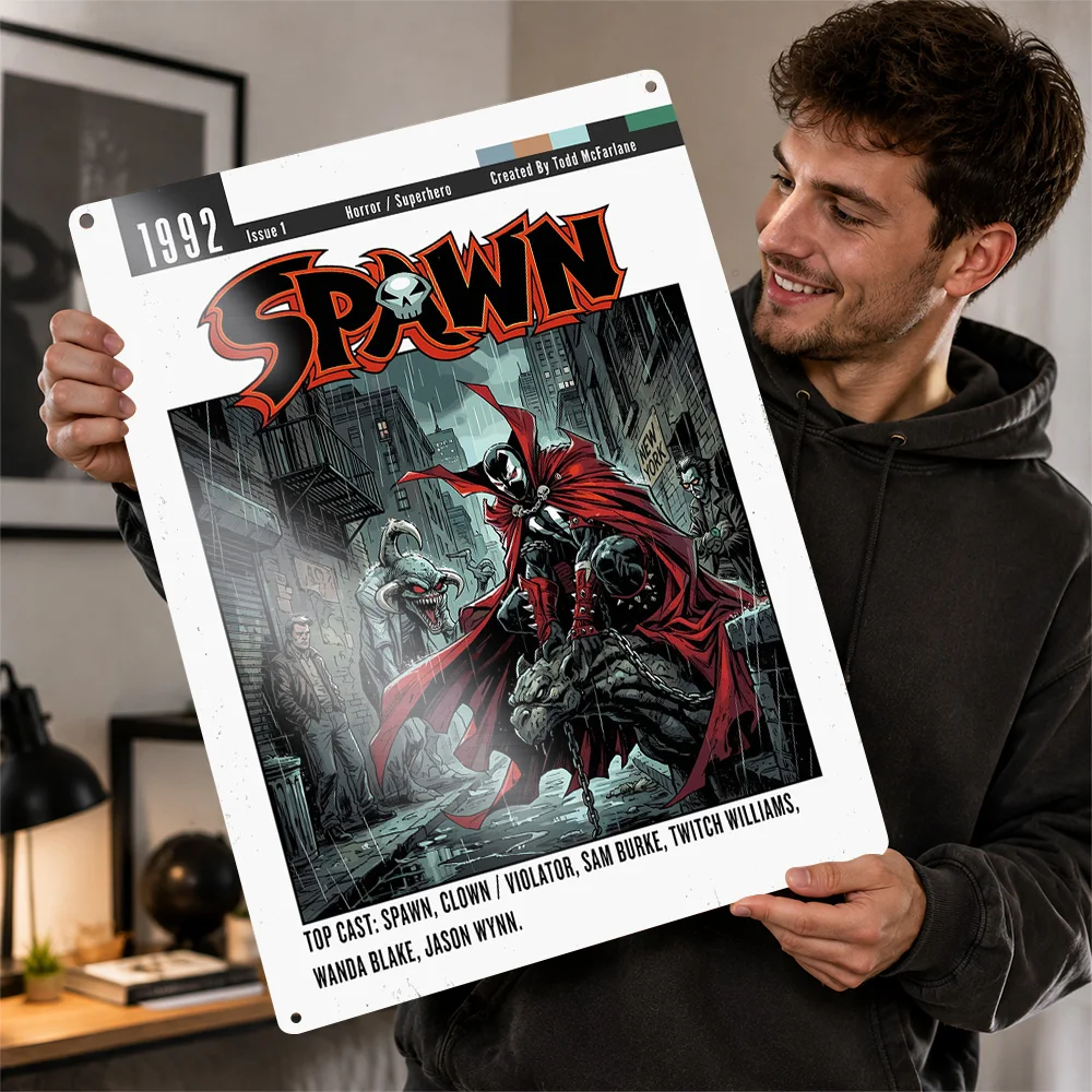 Spawn Comic Book Printed Poster Cinematic Wall Art For Home Theater Or Media Room Customized Aluminum Metal Sign Birthday Gift