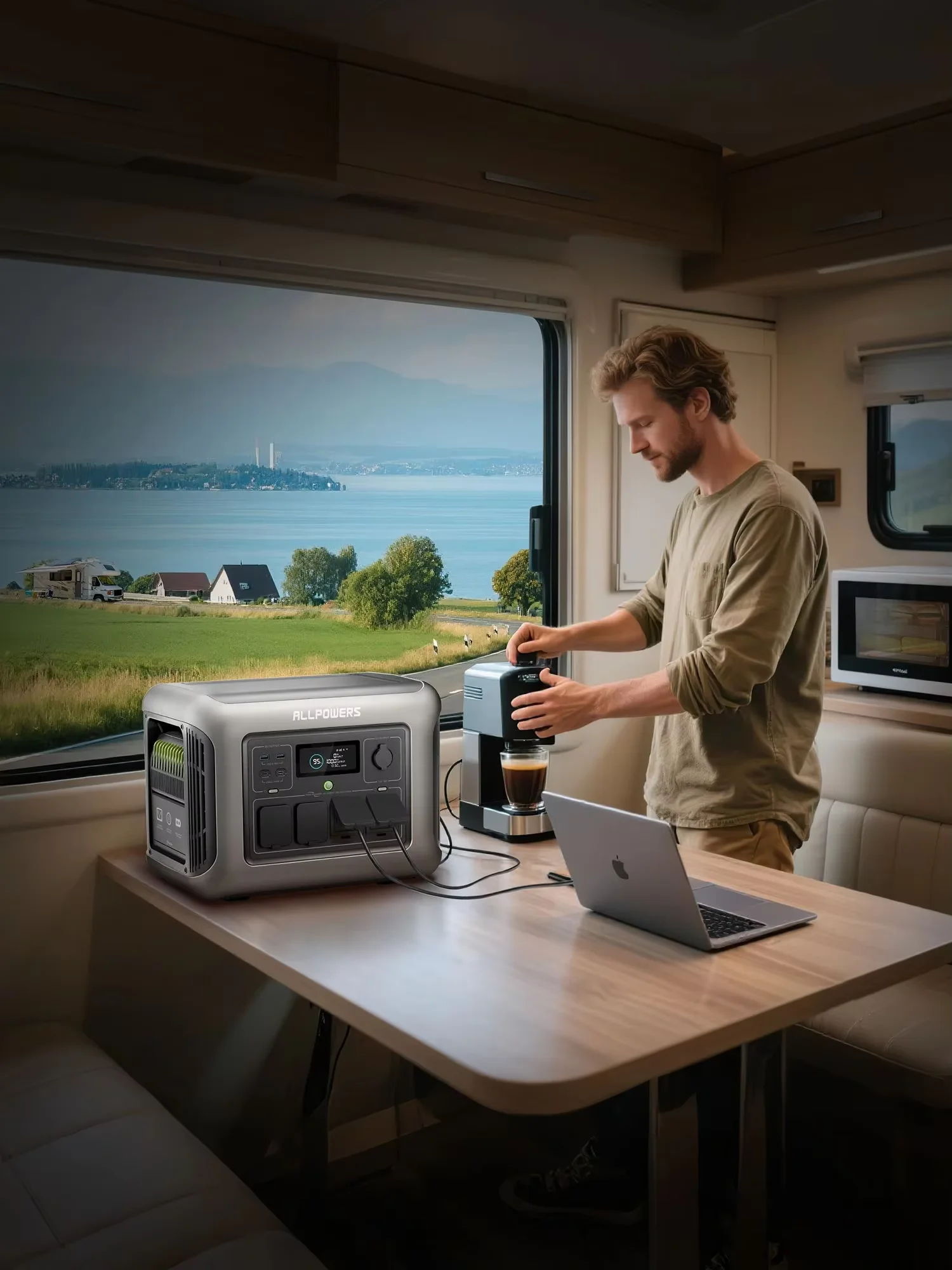 ALLPOWERS R1500 LITE Tragbares Kraftwerk 1056 Wh LiFePO4-Solargenerator mit USV 4 x 1600 W AC-Steckdosen 650 W MPPT für Wohnmobil-Camping