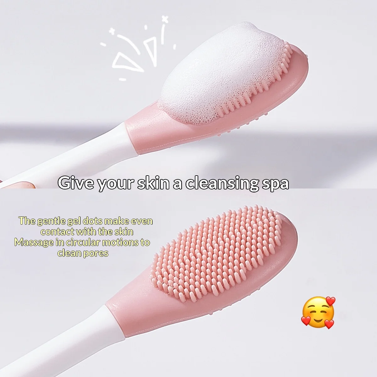 2 in 1 Dual Head Silicone Face Mask Brush Mud Mask Special Applicator Facial Cleansing Massage Brush Skin Care Beauty Tool - view 3