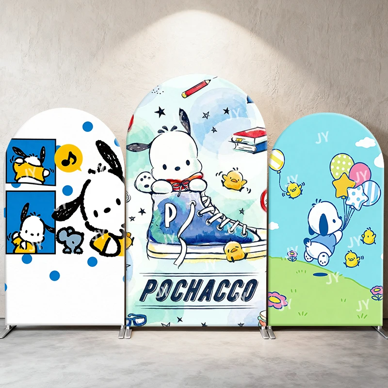 

Pochacco Artistic Playful Theme Arch Backdrop Cover Creative Cartoon Scene For Kids Birthday Baby Shower Photo Booth Background