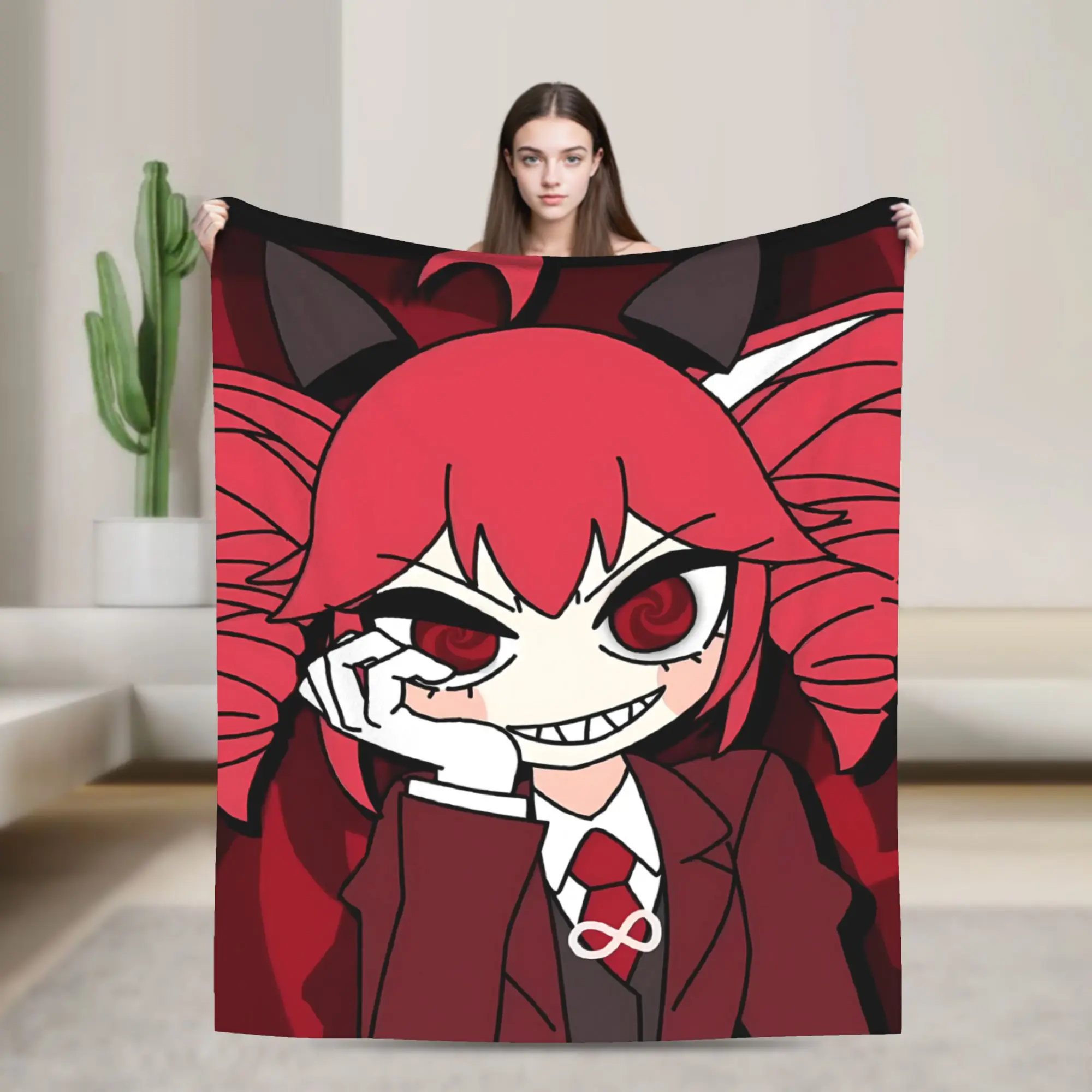 Kasane Teto Grin Dark Anime Blanket  Travel Flannel Throw Blanket For Couch Bed Soft Design Quality Bedspread Birthday Present