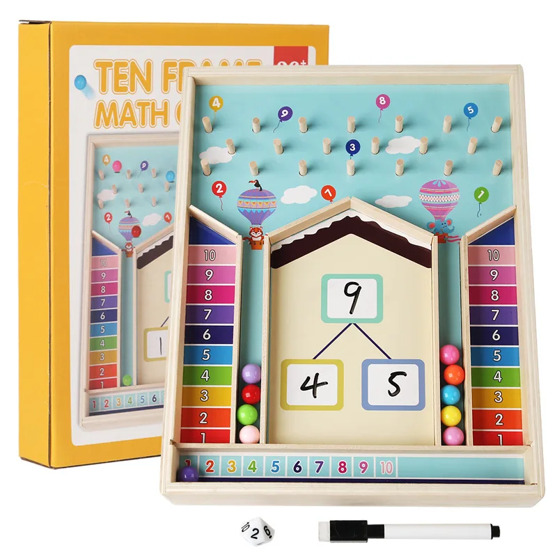 Kids Montessori Math Counting Learning Toys Teaching Tool Number Decompositio Addition Subtraction Kindergarten Educatinal Game