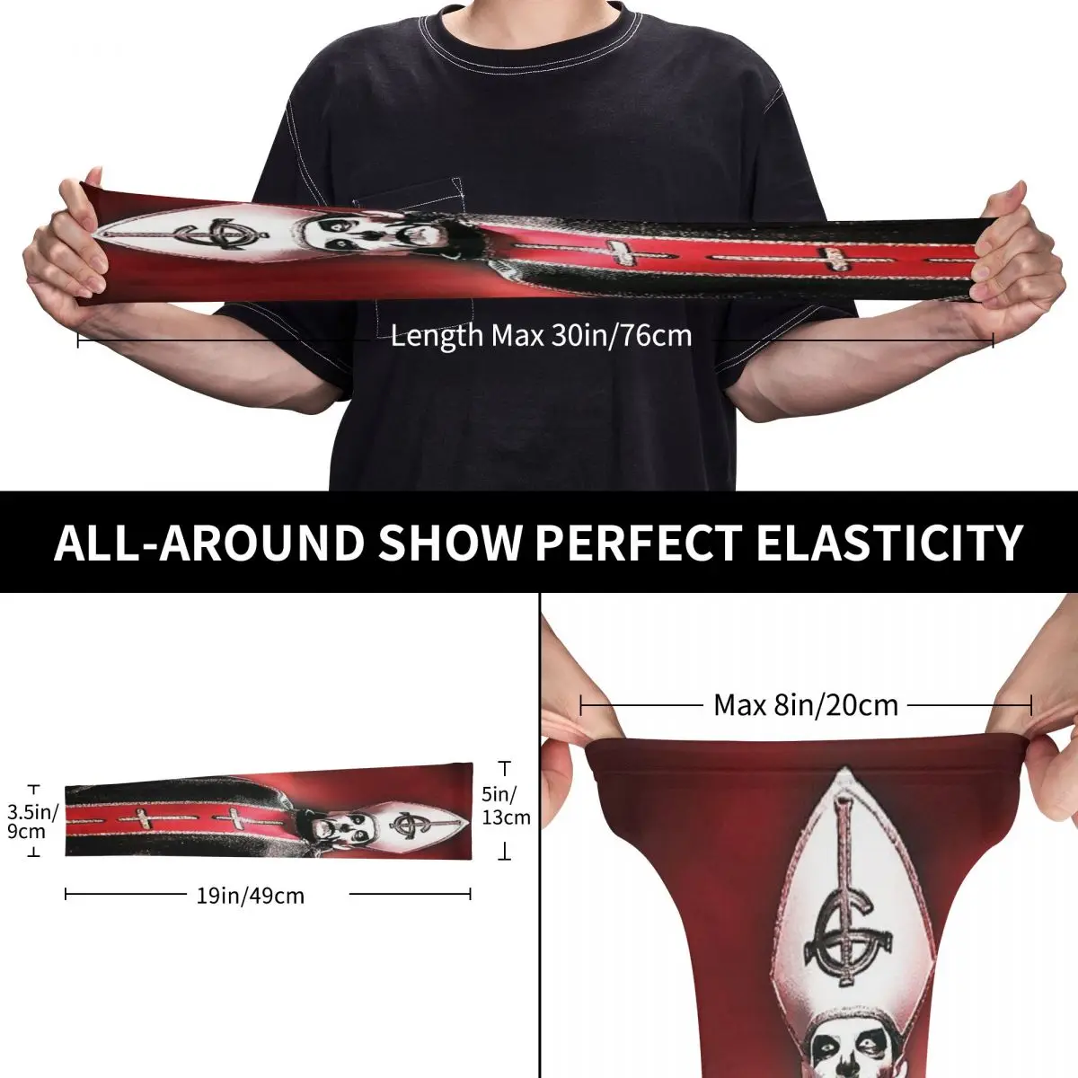 Manchons de bras d'extérieur Rock Band Ghost BC, housse de Protection contre les UV du soleil, manches de tatouage de cyclisme en soie glacée d'été