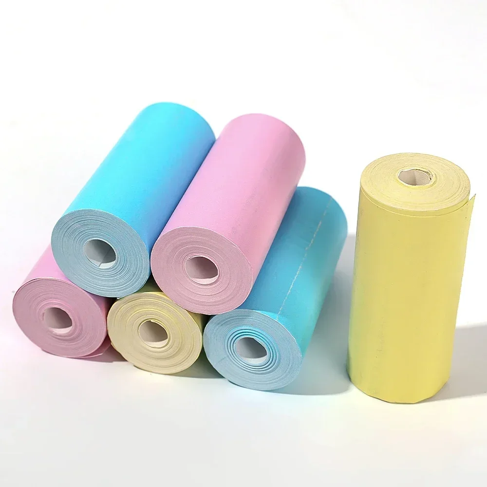 57*25mm White/Colorful Self-adhesive Thermal Paper for Mini Label Printer Inkless Student Study Portable Printers Stickers Paper