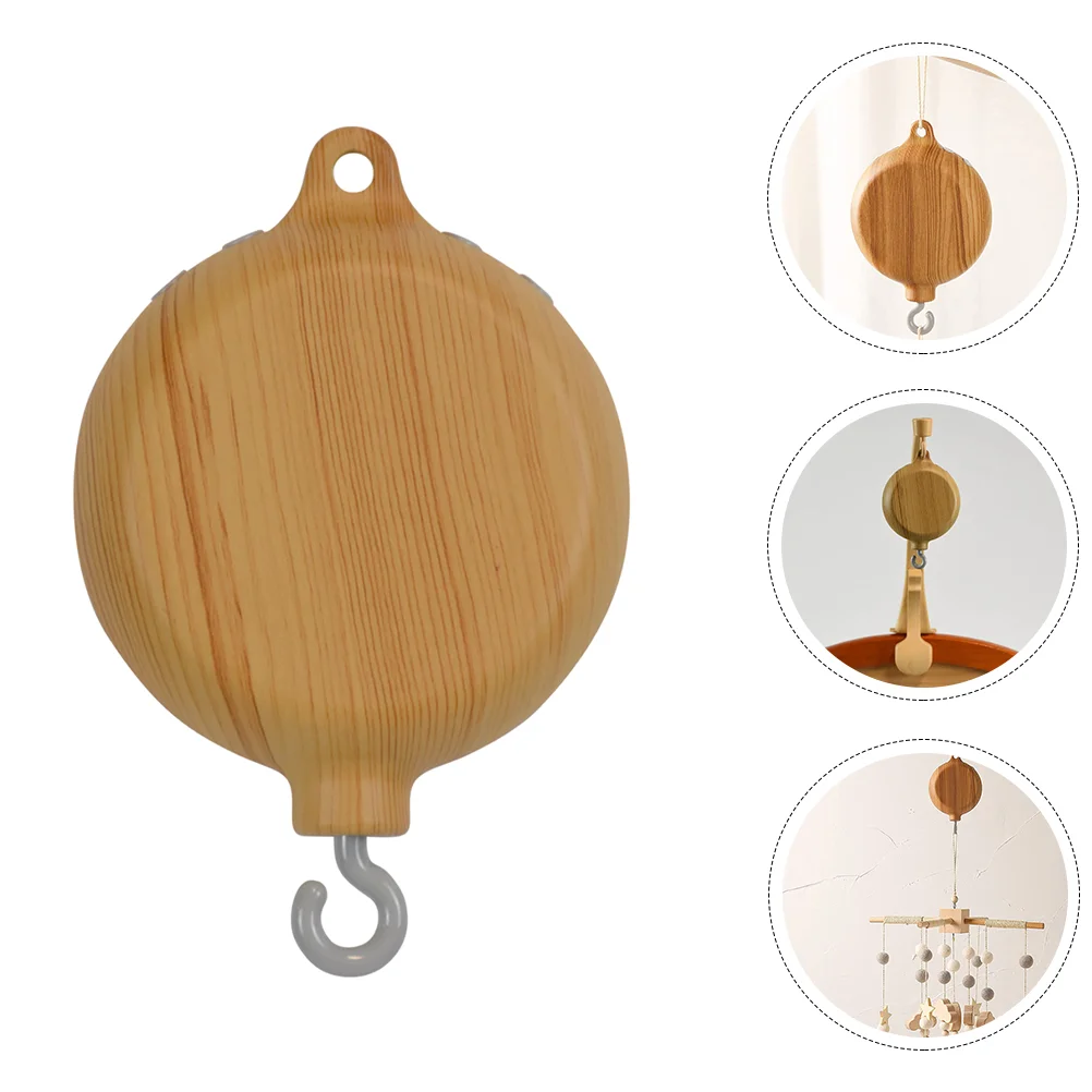 Caja de música con textura de madera, decoración colgante, accesorio para cuna eléctrica, cama de bebé, juguete Musical, 35 canciones, bonito regalo infantil, colgante para cuna