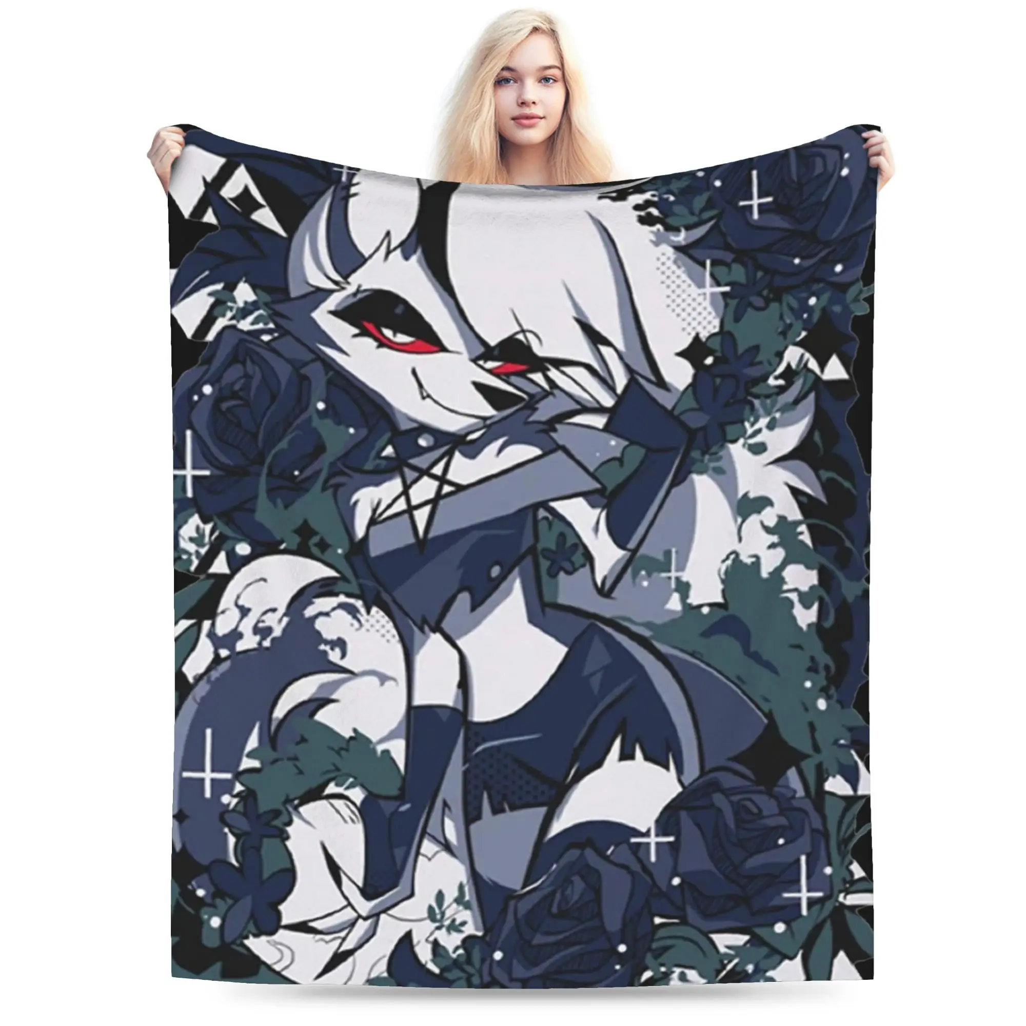 Cartoon Helluva-Boss Blanket Flannel Textile Decor  Multi-function Lightweight Thin Throw Blankets for Sofa Couch Bedding Throws