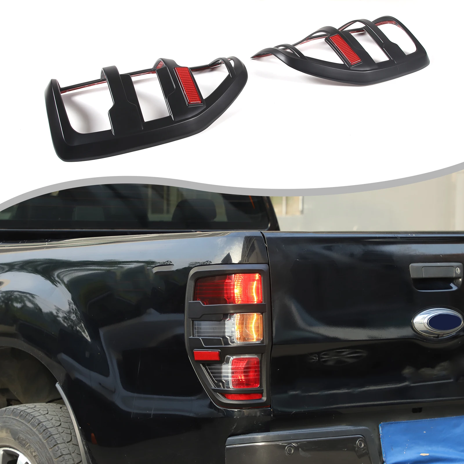 

Рамка заднего противотуманного фонаря из АБС-пластика для Ford Ranger 2012-2020, автомобильные внешние аксессуары