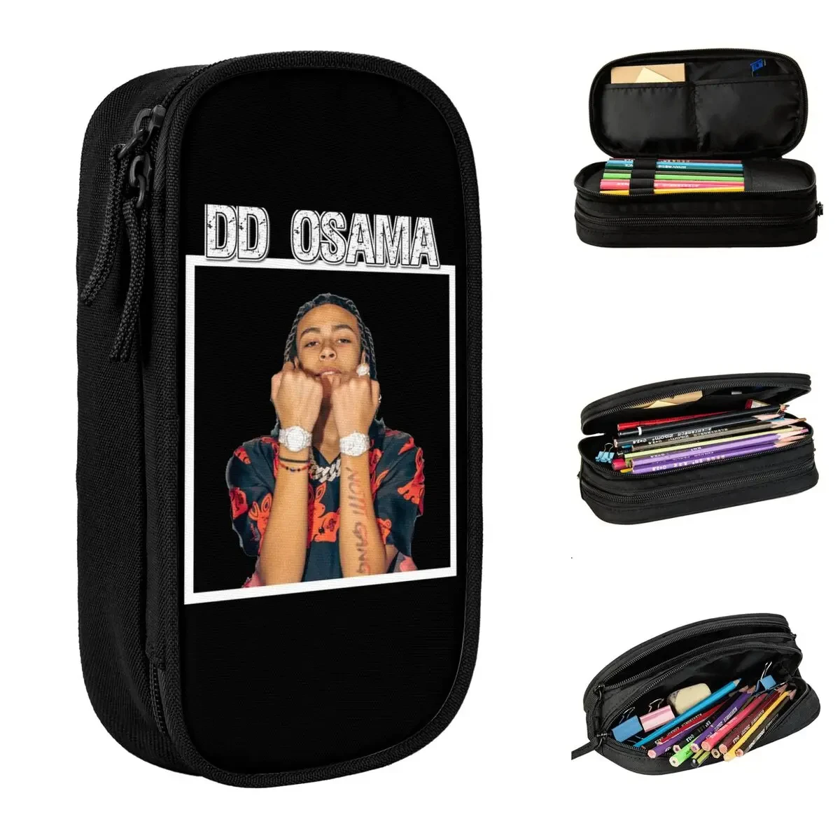 

New Dd Osama Hiphop Rapper Pencil Case Pencilcases Pen Kids Big Capacity Bags School Supplies Gifts Stationery