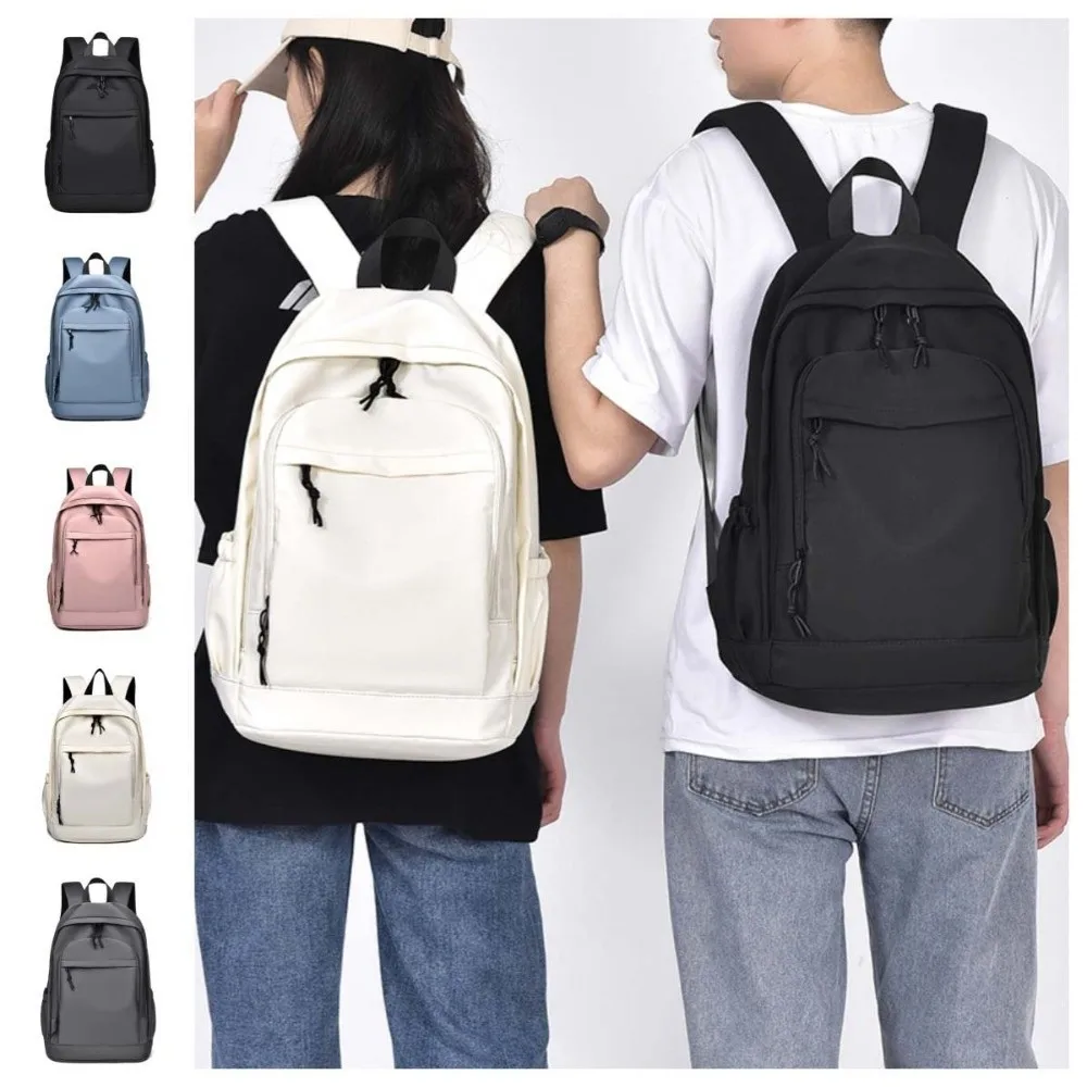 Mochila para laptop de grande capacidade, à prova d'água, tecido oxford, bolsa escolar para estudantes, multibolsos, cor sólida, mochila de viagem, faculdade