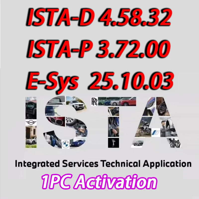 Oprogramowanie diagnostyczne B-M-W ISTA-D 4.58.32 ISTA-P 3.72.00 E-sys 24.06.01, kabel ENET OBDII Ethernet do BMW serii F/G ESYS INPA — 2