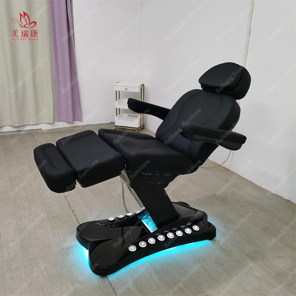 

Black Beauty Spa Medical Tattoo Dental Examination Chair 3 Motor Electrical Facial Therapy Medical Treatment Massage Tables