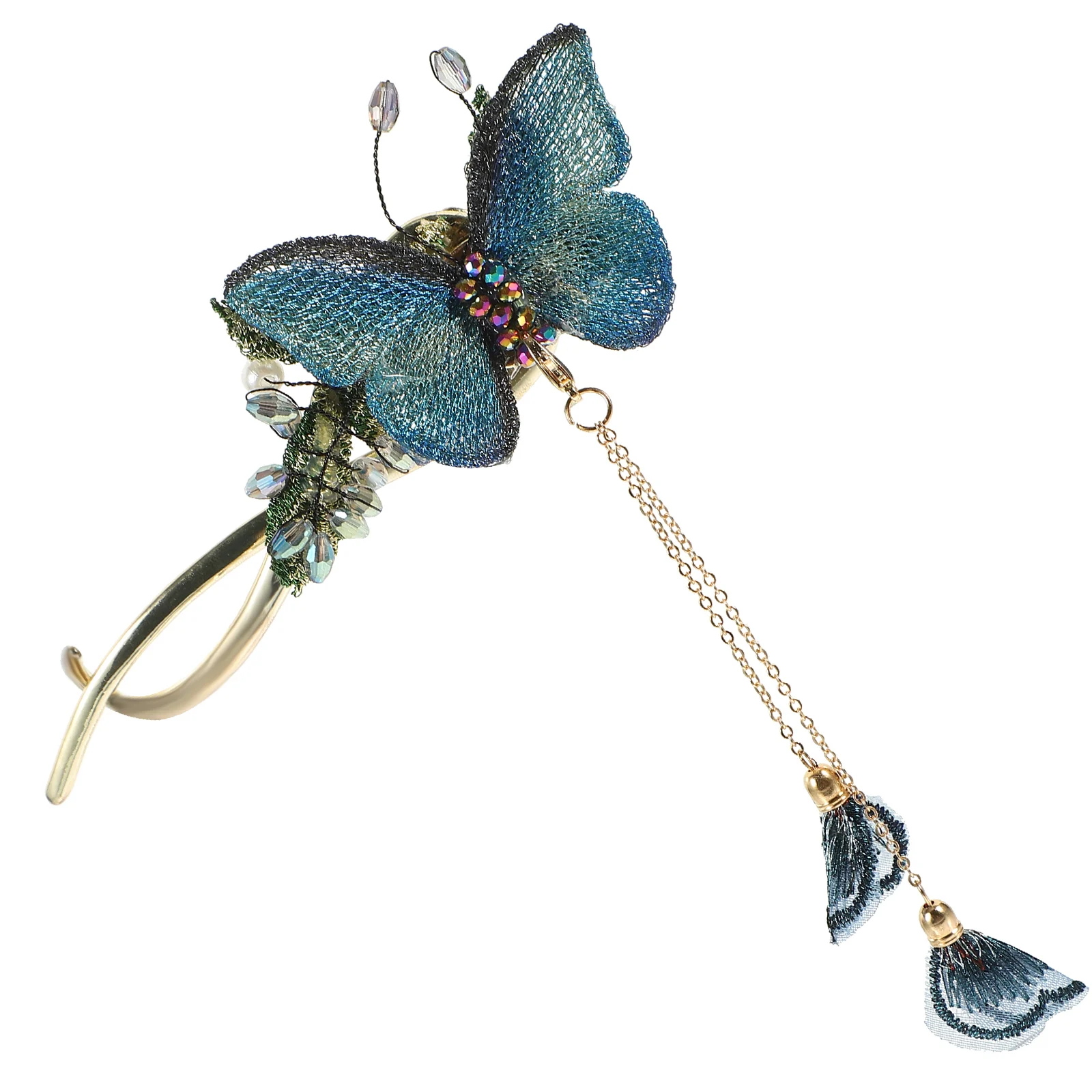 

Butterfly Hair Clips Vintage Accessories Tassel Style Lightweight Non Damaging Hair Bun Holder Premium Material