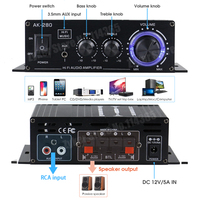 AK170 AK270 AK280 Sound Amplifier for Car home Bass 2.0 Channel Hifi Amplifiers Home Digital Audio 12V 3A Treble Power Amplifier