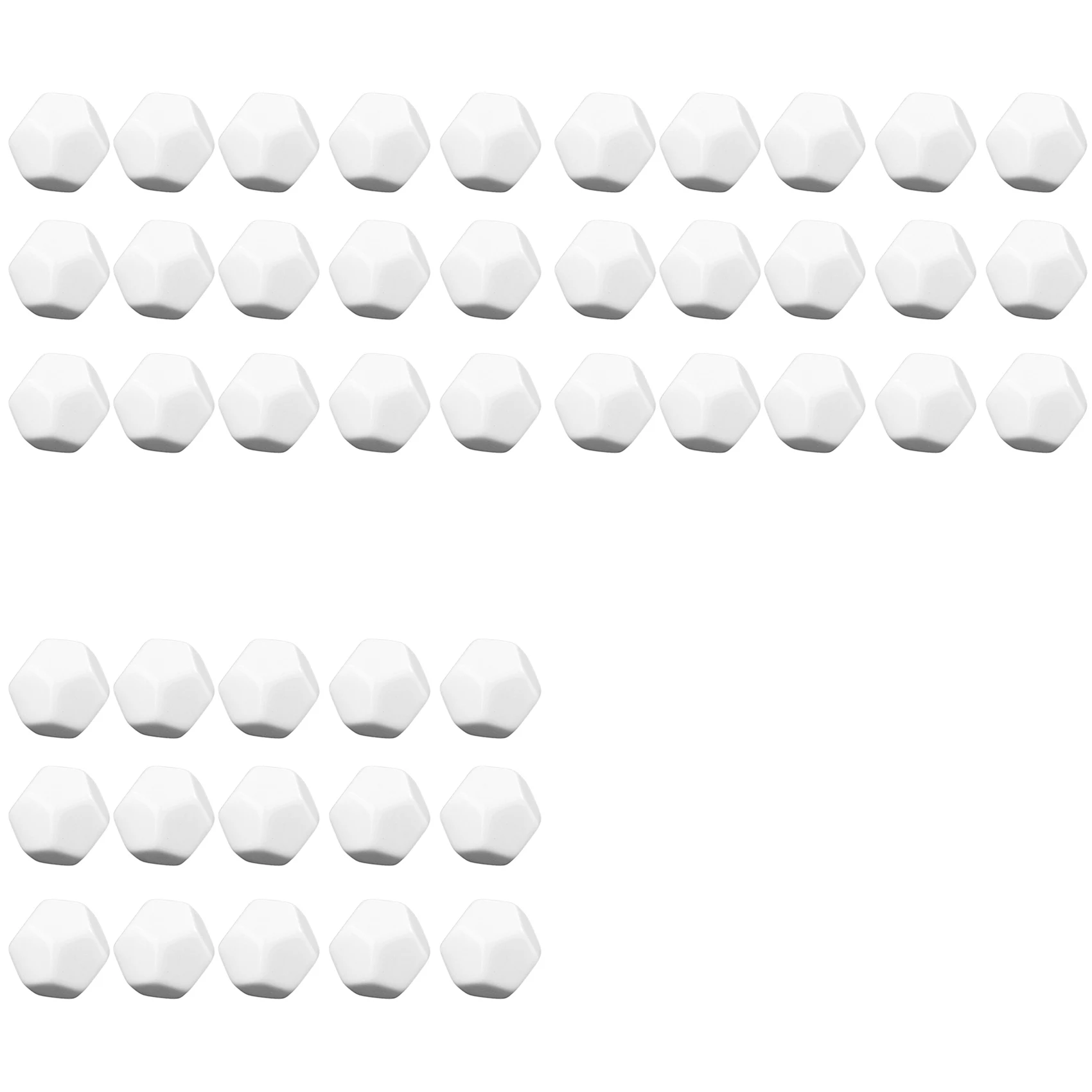 

L71A 45 Pack 22MM Blank White Dice Set Acrylic Rounded D12 Dice Cubes For Game,Fun,DIY Sticker And Math Teaching