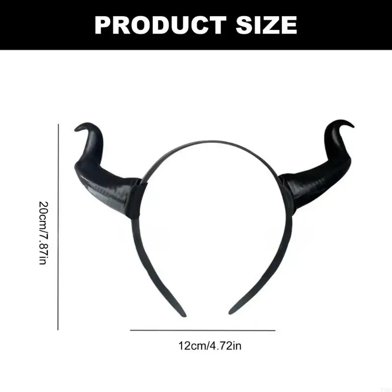 77 He Devil Horns Anime Hair Hoop ręcznie robione pałąki na głowę ciemnego rogu dla Con