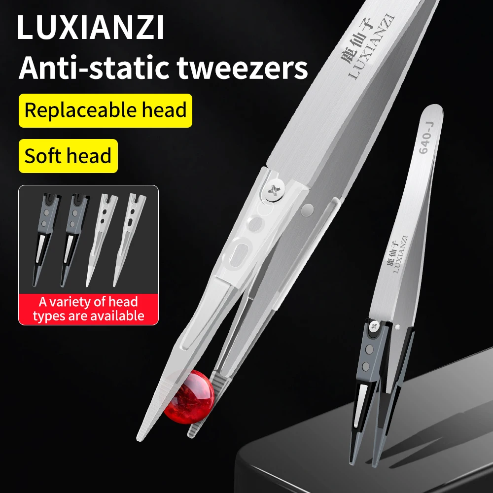 LUXIANI Stainless Steel Tweezers For Soldering Professional Phone Repair Tool Precision Non-magnetic Flying Wire Tweezer Forceps