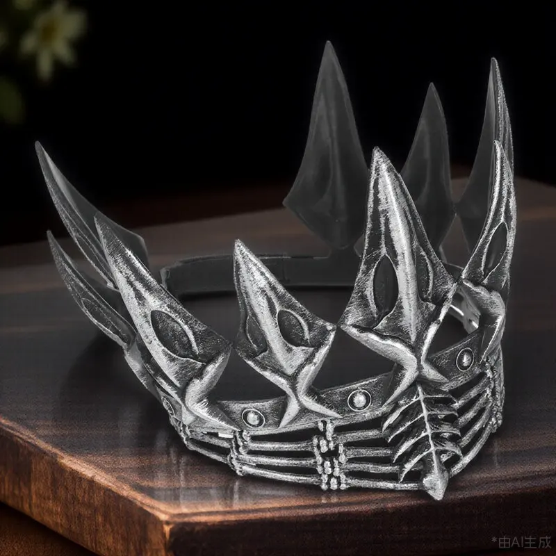 

Gothic Cosplay Party Crown Decorative Headpiece Vintage Costume Crown Accessory for Stage Performance Costume Prop