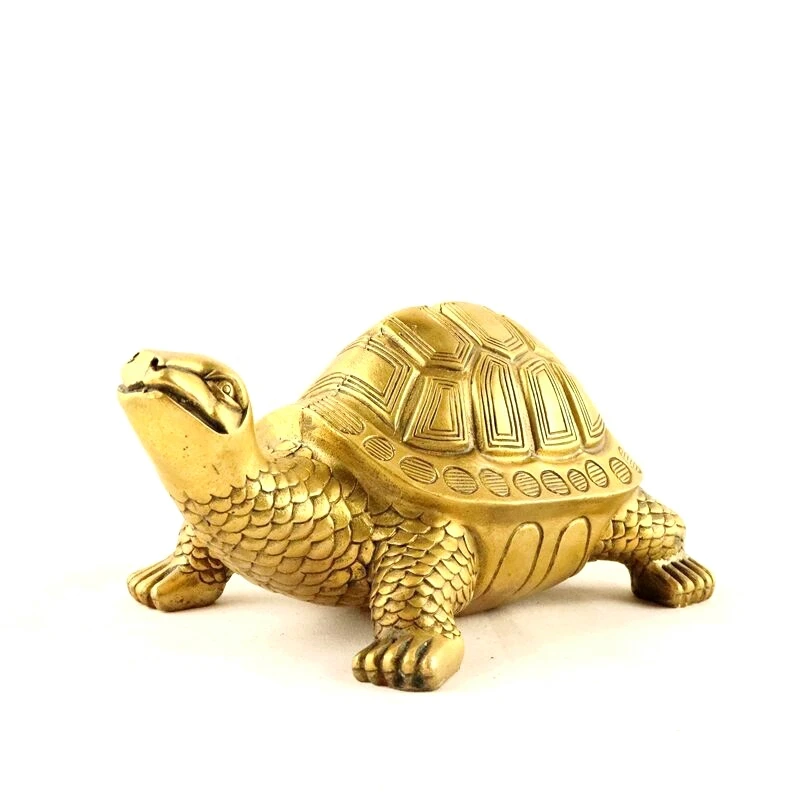 

Golden Turtle Statue Miniature Turtle Statue Chinese Lucky Feng Shui Ornament For Home Desk Brass Decorative Accessories