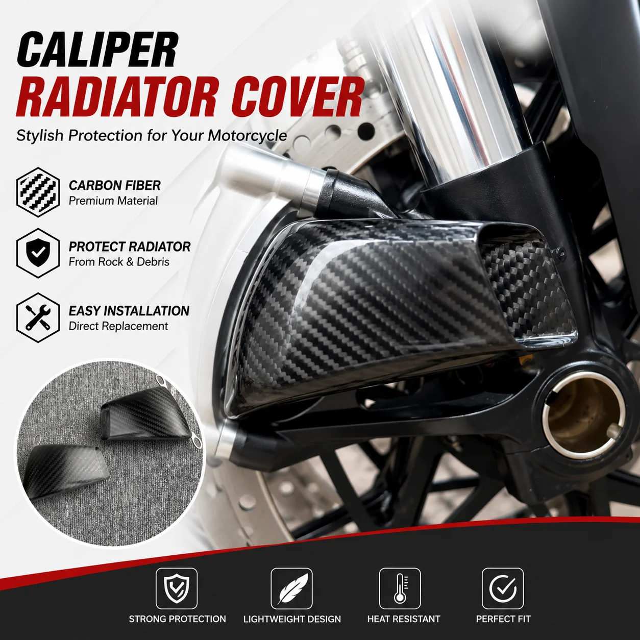 100% Carbon Fiber Motorcycle Front Brake Air Duct Caliper Radiator Cover For YAMAHA YZF- R6 YZF r6 YZF-R7 YZF r7 Accessorie