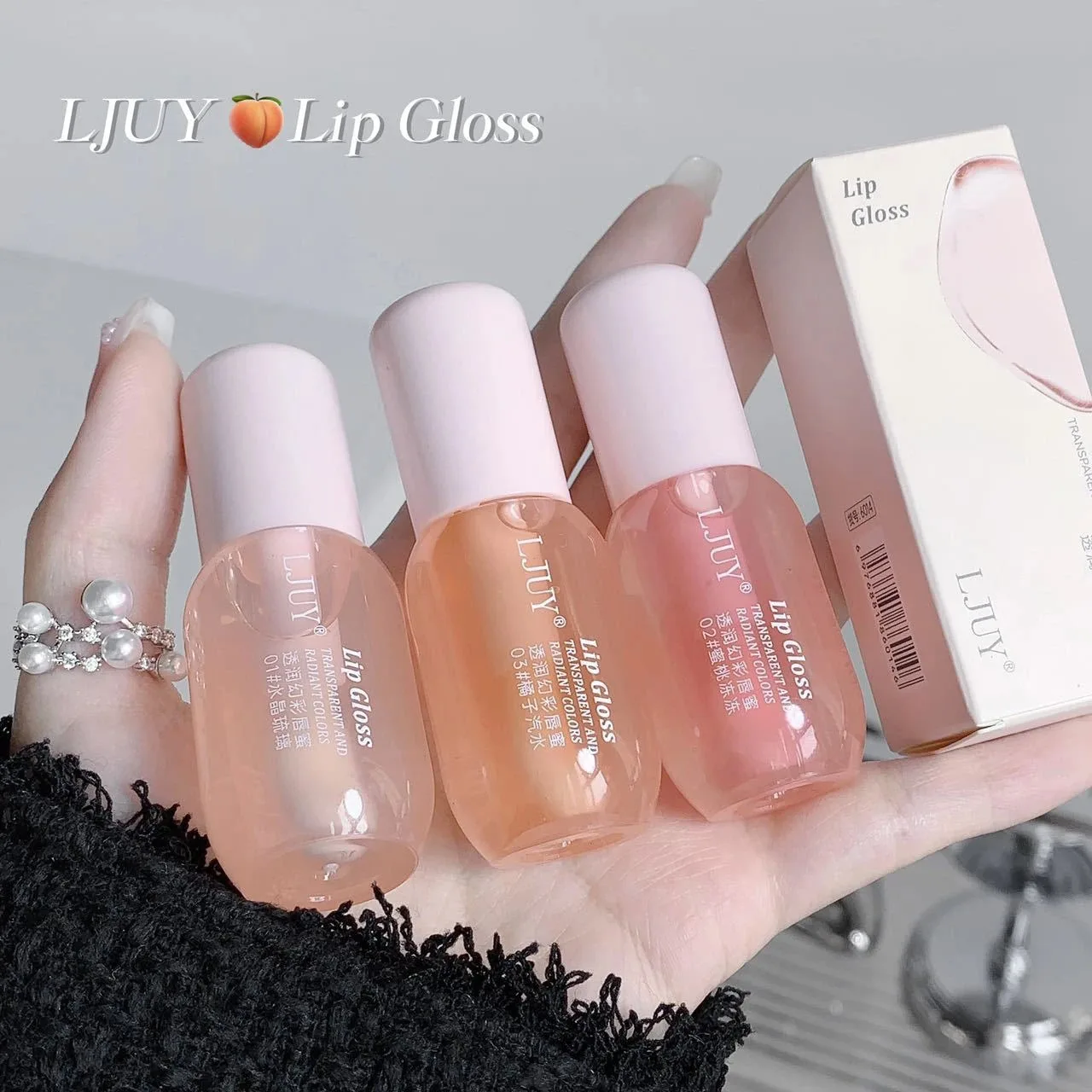 -Fruit Crystal Jelly Lip Oil Idratante Lucidalabbra in vetro trasparente Rimpolpante Clear Lip Plumper Siero Labbra Cura Trucco Cosmetici..