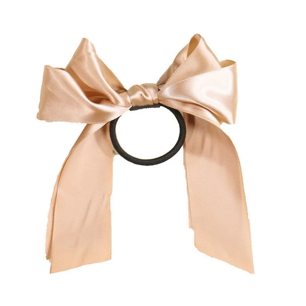 Korean BowKnot Hair Tie Scrunchies for Women Fashion Long Ribbon Elastic Hair Bands Bow Ponytail Ties Hair Accessories