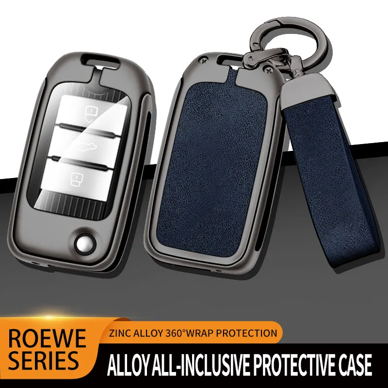 Leather Car Metal Key Case Cover For Roewe RX5 MG3 MG5 MG6 MG7 MG ZS GT GS 350 360 750 W5 Soft TPU Car Key Box Cover