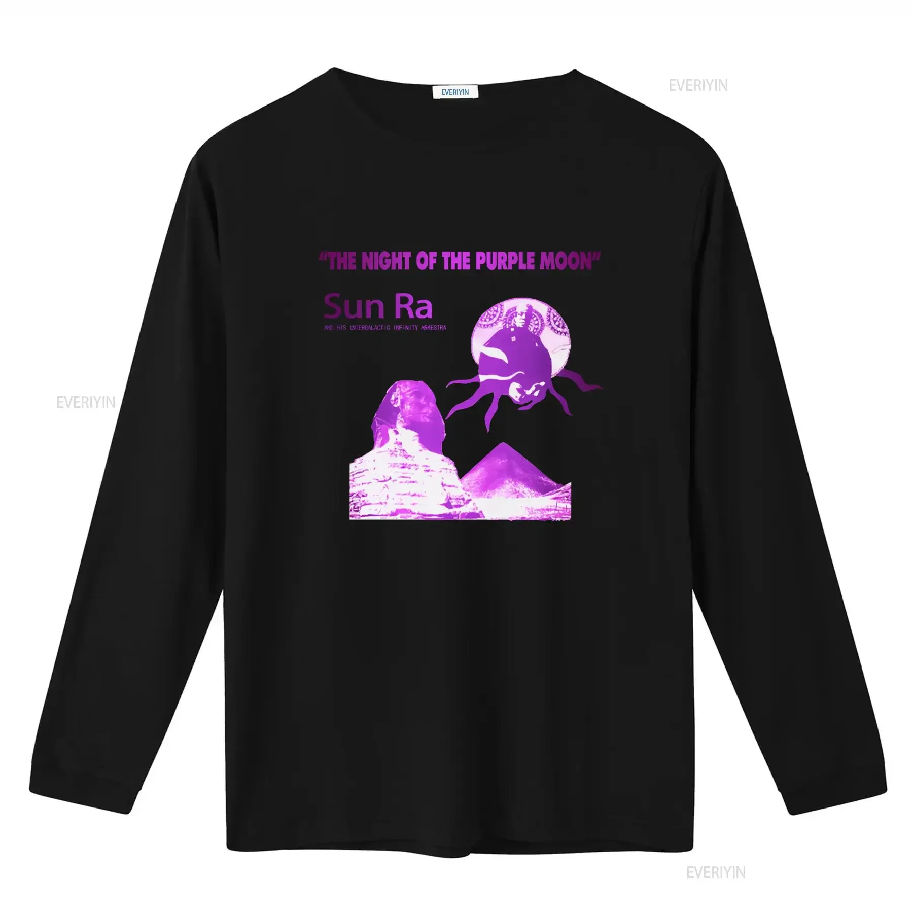 Sun Ra 'The Night Of The Purple Moon' T Shirt Egyptian Sphinx Pyramid Design vintage Washed streetwear Unisex fashion Versatile