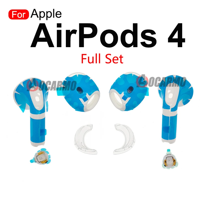 Aocarmo Earphone Complete Housing Shell Bottom Charging Contact Point Full Set Case For Apple AirPods 4