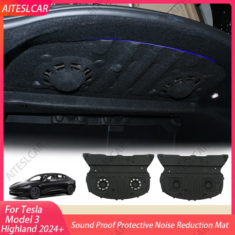 

For Tesla Model 3 Highland 2024 Trunk Lid Soundproofing Cotton Model 3+ Sound Insulation Cotton Hood Trunk Sound Dust-Proof Mat