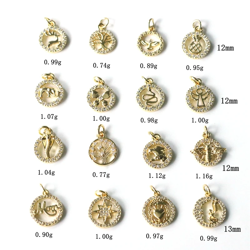 

18K Gold Plated Brass Natural rotundity Pendants Charms For Jewelry Making Supplies,DIY Necklace Making Accessories Wholesale