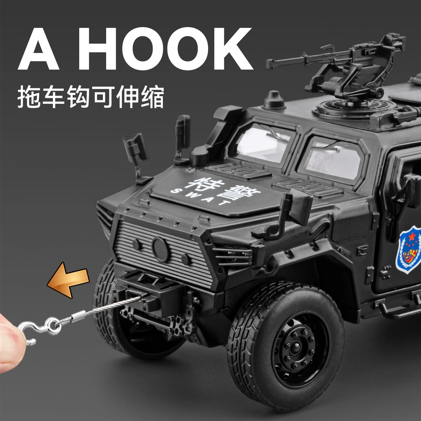 1:32 autorização oficial guerreiro carro de polícia blindado modelo de liga carro de brinquedo som & luz puxar para trás carro de brinquedo meninos presente colecionável