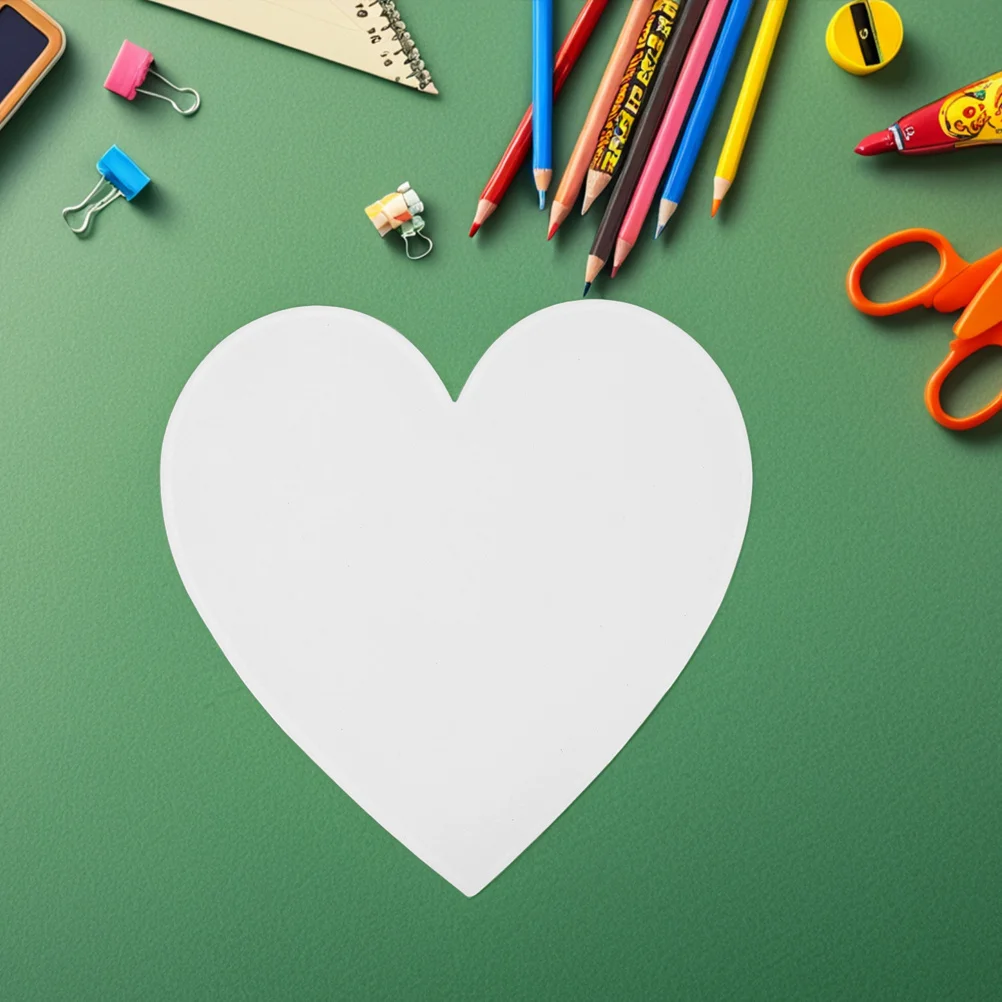 

5Pcs Heart Shaped Canvas Panels for Oil Painting and Acrylics Smooth Cotton Surface Ideal Artists Beginners Students Drafting