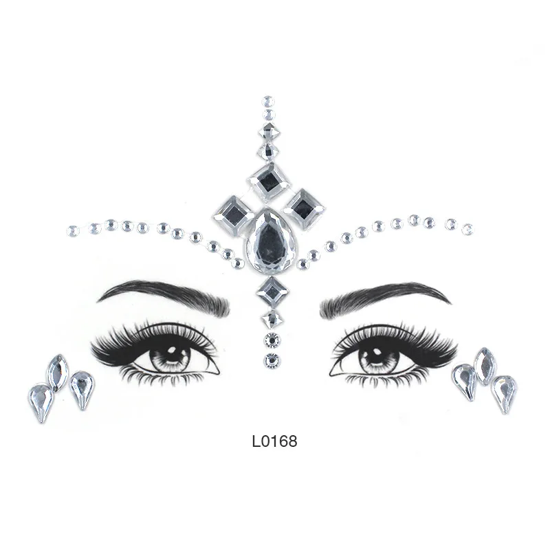 Disposable Temporary Tattoo Stickers Facial Jewelry 3D Crystal Diamonds DIY Eyes Face Crystal Sticker Makeup Decorative