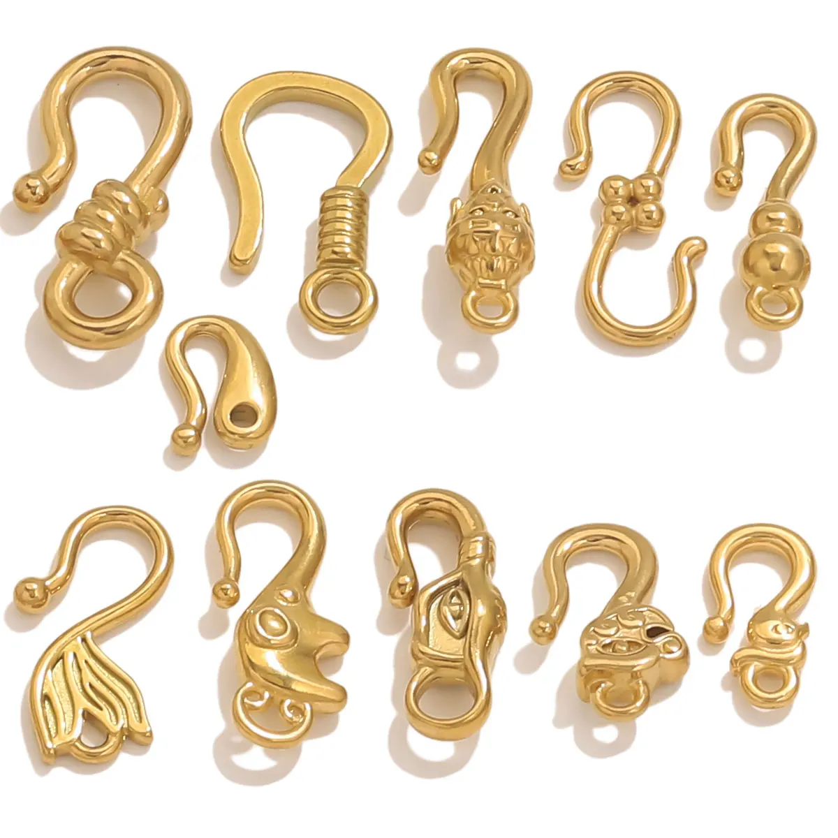 

10PCS Stainless Steel Tail Connection Clasp Hook Swan Elephant Gourd S-shaped for DIY Necklace Bracelet Charm Jewelry Wholesale