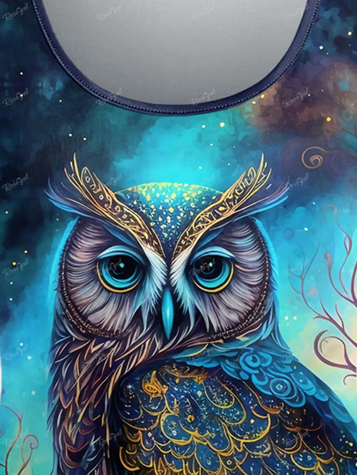 Koszulka z krótkim rękawem i legginsy Capri Plus Size conjuntos para mujeres 2-częściowe stroje XS-6X Galaxy Owl Branch Print