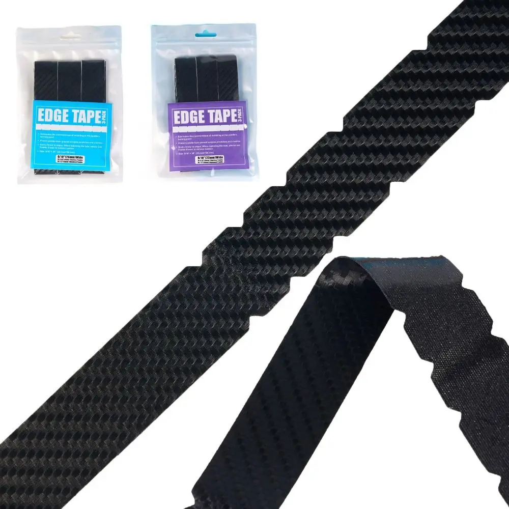 

3Pcs Universal Pickleball Racket Edge Sticker Scratch-proof Carbon Fabric Paddle Head Edge Tape Anti-fall Shock Absorption