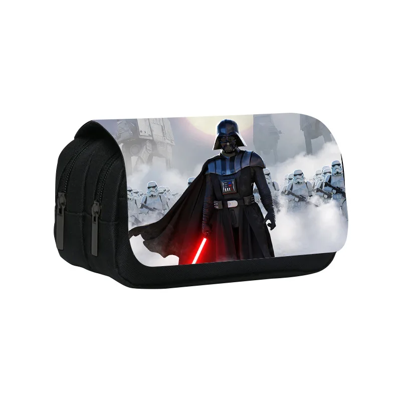 New Star Wars Double Layer Pen Bag Student Stationery Cartoon DIY Pencil Storage Bag